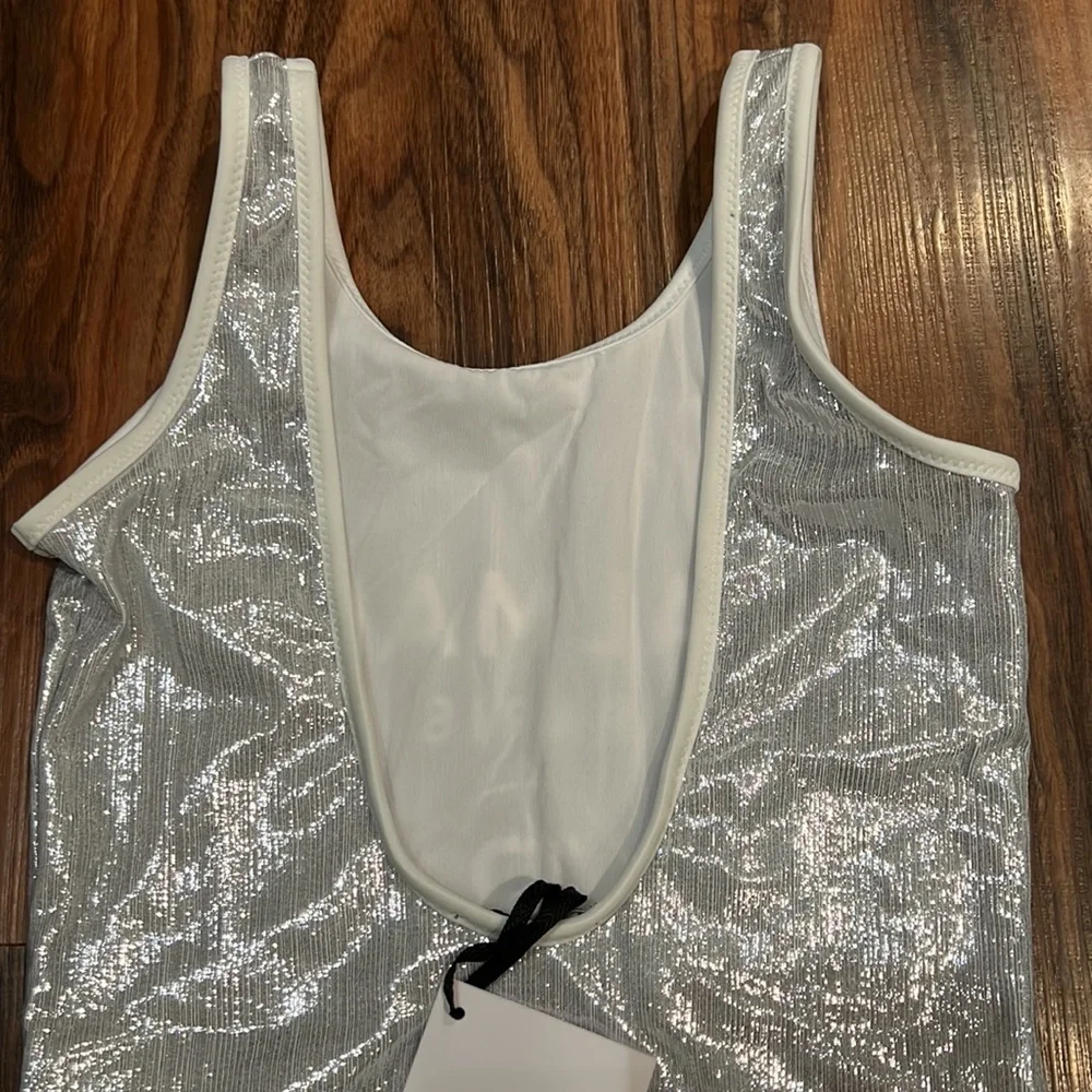 Balmain Silver One Piece With Logo